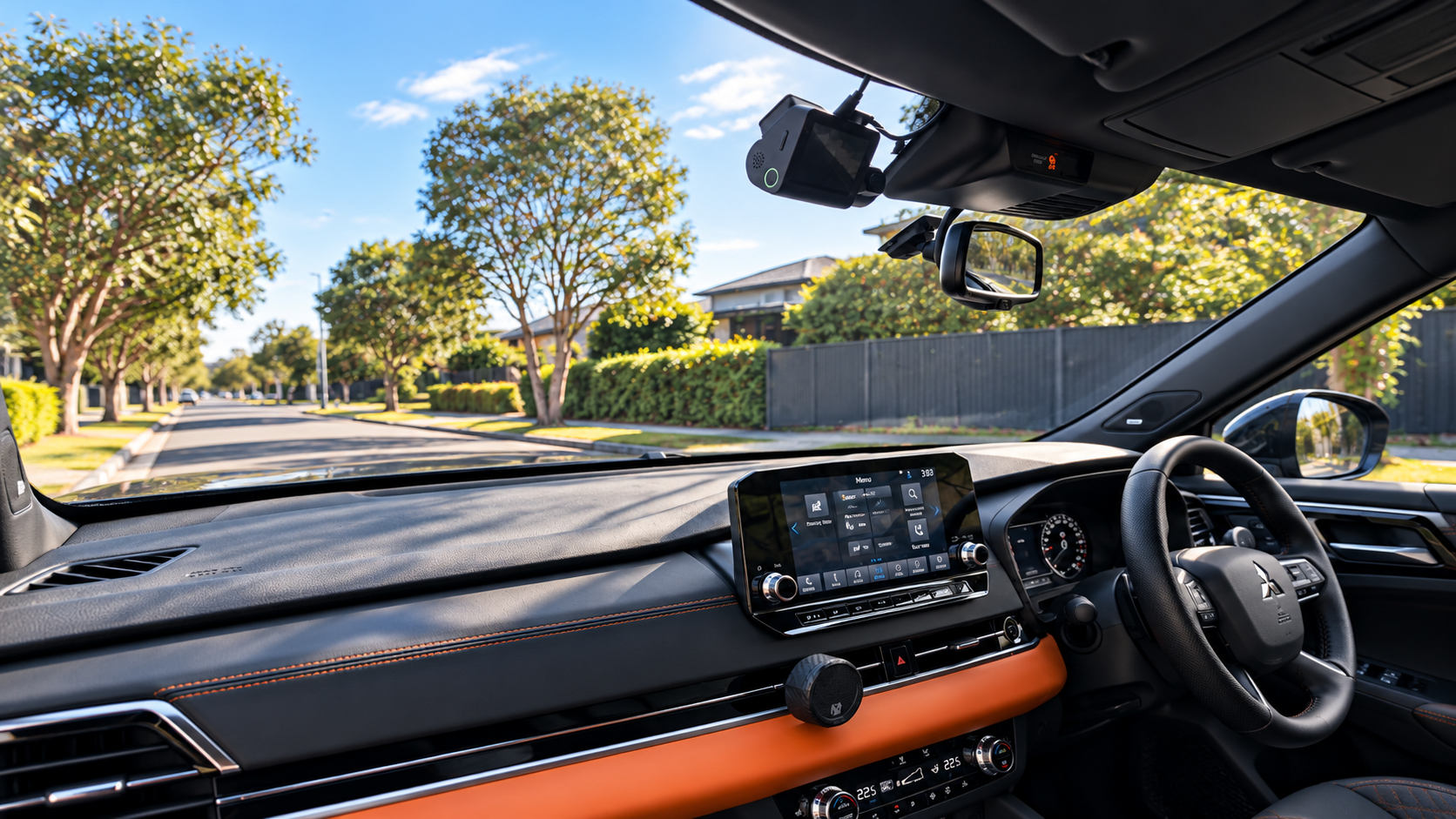 Hero: clean dashcam or 4WD installation, cool natural light
